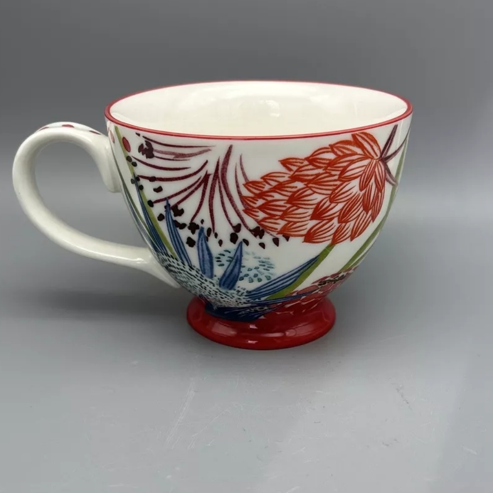 Potters Studio x Anthropologie - Footed Pedestal Mug | Vivid Floral | 14 ounces